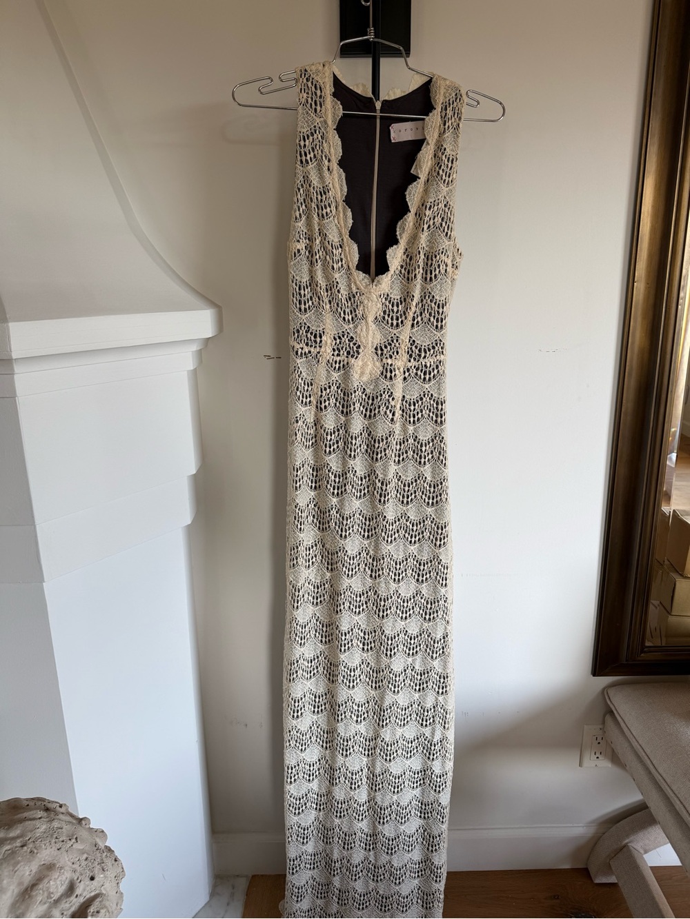 Maxi lace V-Neck Maxi Stretch Lace Dress